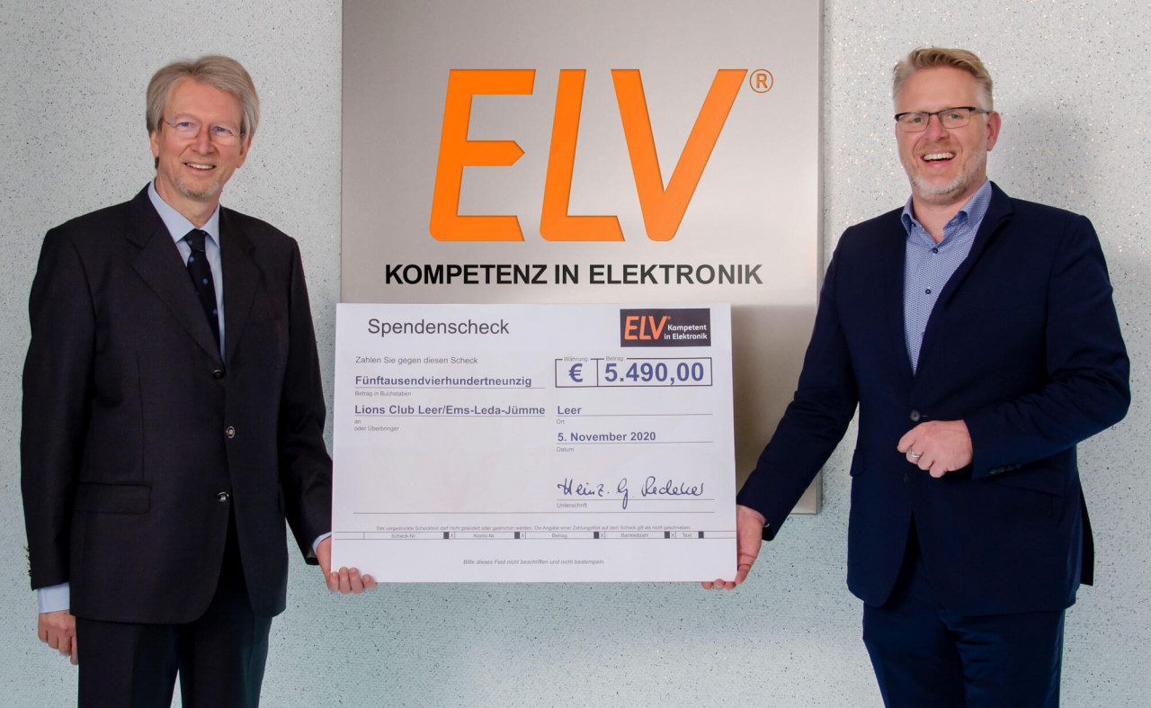 ELV Elektronik AG übergibt Spende zum Weltkindertag an den Lions Club Leer/Ems-Leda-Jümme