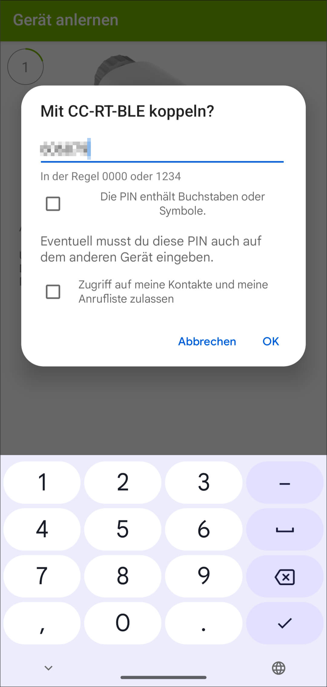 Bild 7: Geben Sie die 4-stellige bzw. 6-stellige Nummer (ohne die Bindestriche) in die App ein und tippen Sie auf „Fertig“. Im darauffolgenden Menüpunkt tippen Sie auf „Weiter“.